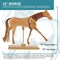 U.S. Art Supply 12" Wooden Horse Manikin Posable Figure for Drawing - Articulated Mannequin with Base and Flexible Body for Drawing The Equine Figure